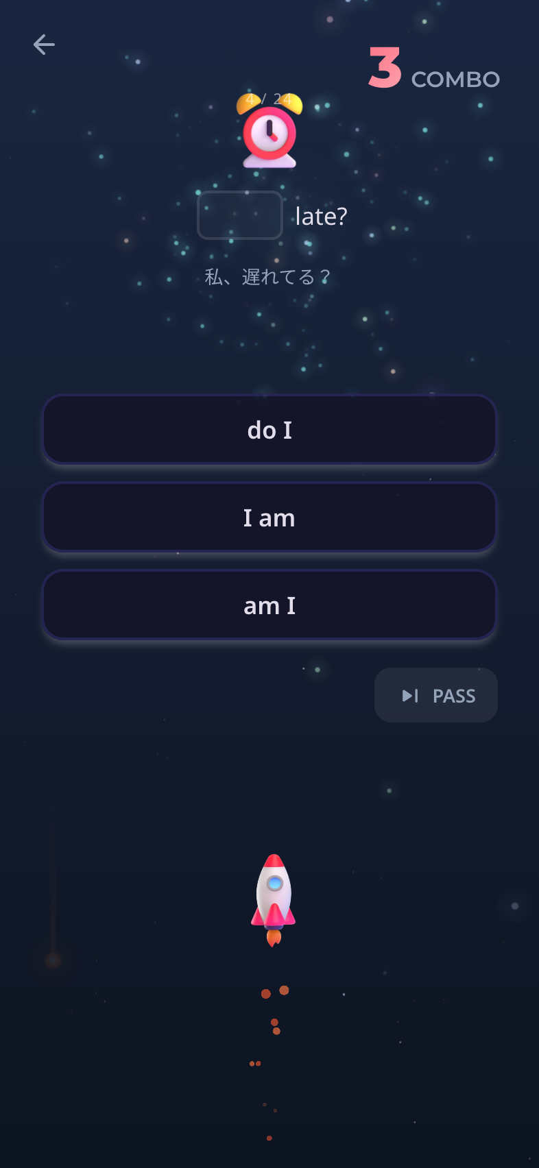 英文の穴埋め問題 (Am I late?)